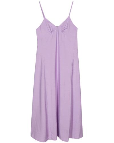 Maison Kitsuné Sleeveless Flared Dress - Purple