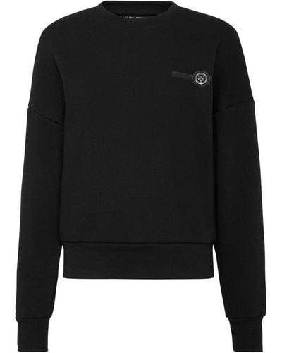 Philipp Plein Cropped Round-neck Sweatshirt - Black