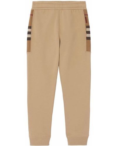 Burberry Cotton Joggers - Natural