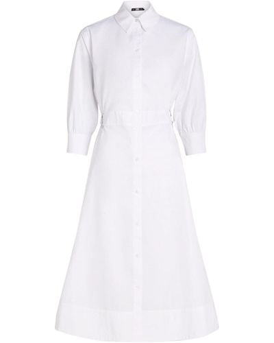 Karl Lagerfeld Robe-chemise en coton biologique - Blanc