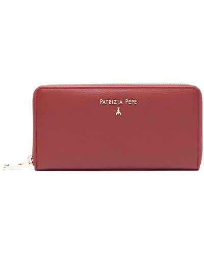 Patrizia Pepe Logo-lettering Leather Wallet - Red