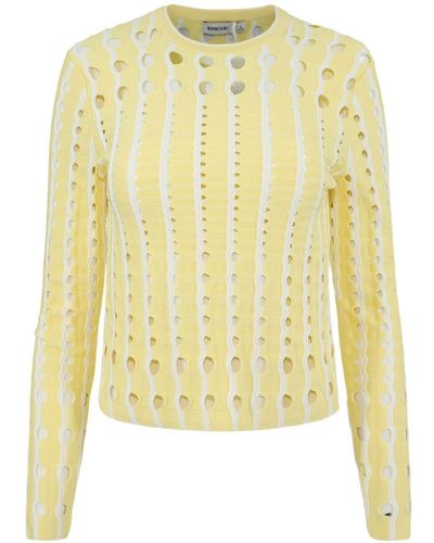 Jonathan Simkhai Tianna Cut-out Knitted Top - Yellow