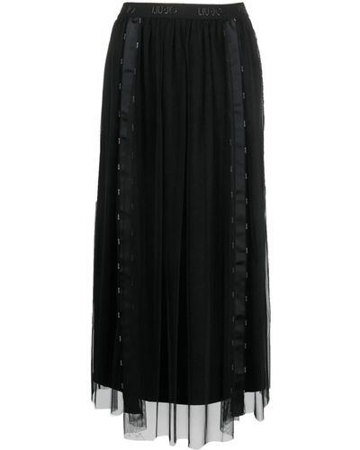 Liu Jo High-waist Tulle Maxi Skirt - Black