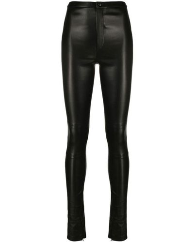 Wardrobe NYC Skinny Leather Trousers - Black
