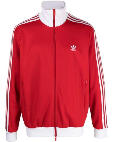 adidas Beckenbauer Adicolor Sweatshirt mit Reißverschluss - Rot