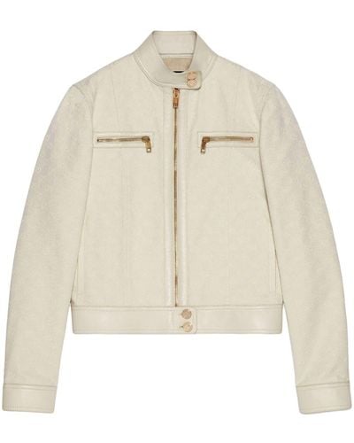 Gucci GG Canvas Zip-up Jacket - Natural
