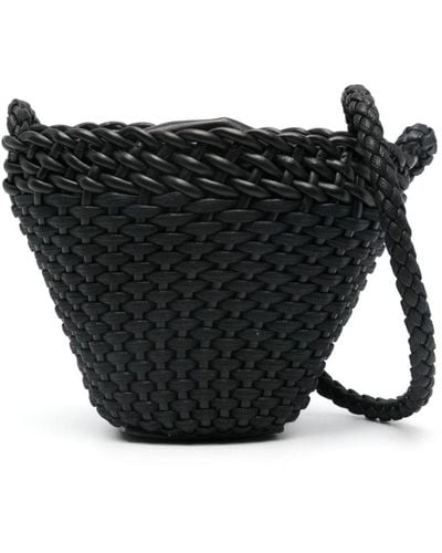 Hereu Fiol Interwoven-leather Bucket Bag - Black