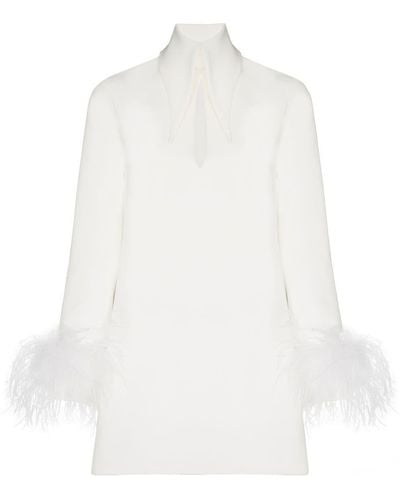 16Arlington Michelle Feather-trim Mini Dress - White