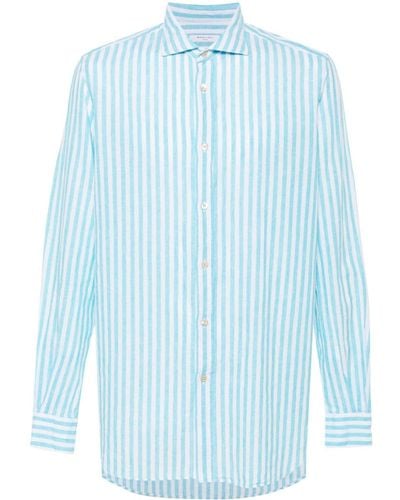 Boglioli Long-sleeve Striped Shirt - Blue