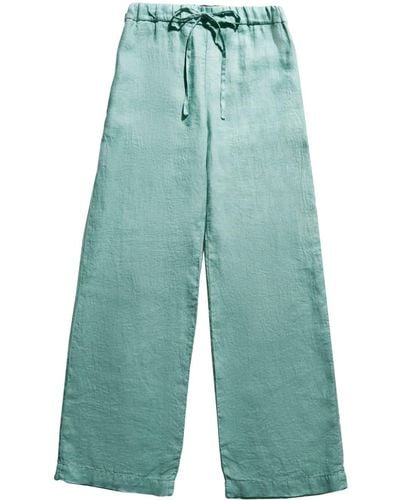 Fay Easy Wide-leg Linen Pants - Blue
