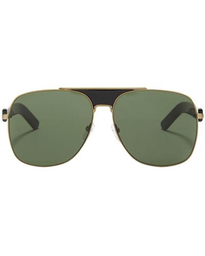 Palm Angels Bay Pilot-frame Sunglasses - Green