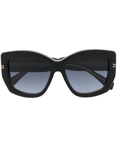 Marc Jacobs Logo-print Oversize-frame Sunglasses - Black