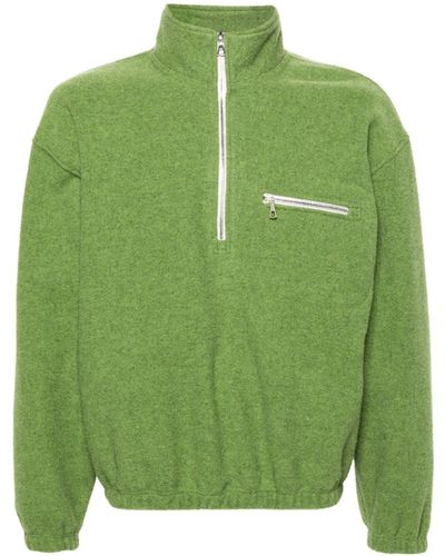 Rier Fleece-Sweatshirt mit halblangem Reißverschluss - Grün