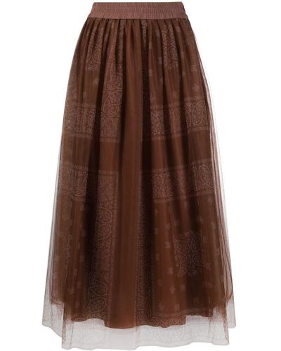 Fabiana Filippi Paisley-print Midi Skirt - Brown