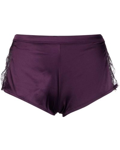 Maison Close Villa Satin Mini Shorts - Purple