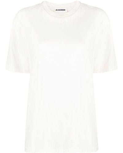 Jil Sander T-shirt à effet d'épaules descendues - Blanc