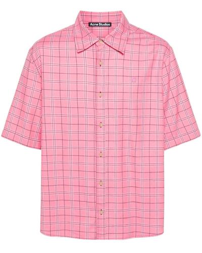 Acne Studios Checked Cotton Shirt - Pink