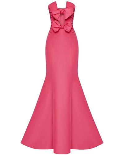 Oscar de la Renta リボンディテール イブニングドレス - ピンク