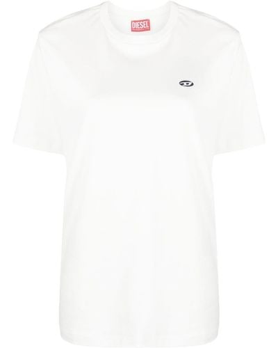 DIESEL Embroidered-logo Cotton T-shirt - White