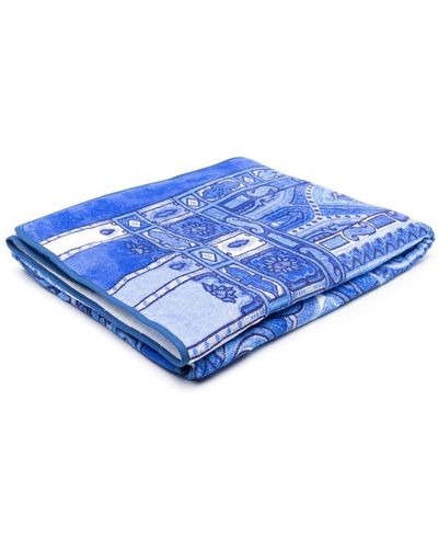 Etro Home Asciugamano con stampa barocca - Blu
