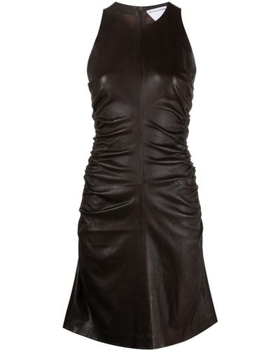 Bottega Veneta Leren Mini-jurk - Zwart