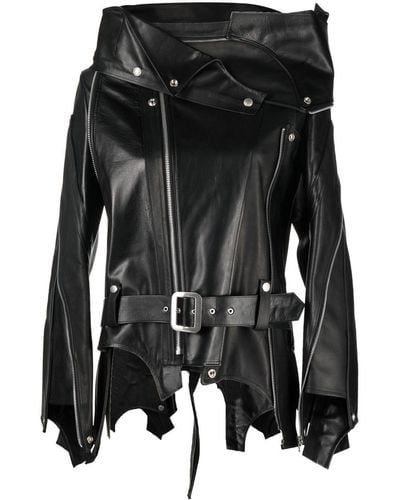 Junya Watanabe Belted Leather Jacket - Black