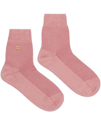 Gucci Cotton Blend Socks With Interlocking G - Pink