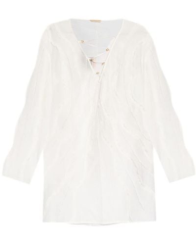 Cult Gaia Shemariah Wave-pattern Cover-up Dress - White