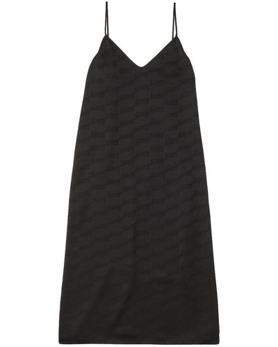 Balenciaga Bb Monogram Slip Dress - Black