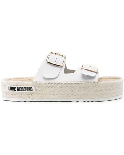Love Moschino Espadrilles Met Dubbele Band - Wit