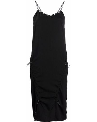 McQ Drawstring Silk Midi Dress - Black