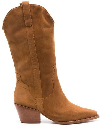 Sarah Chofakian Estee 50mm Suede Boots - Brown