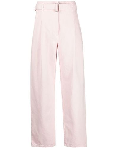 Philosophy Di Lorenzo Serafini Belted Cotton Gabardine Pants - Pink