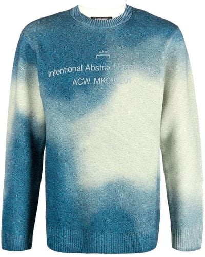 A_COLD_WALL* Gradient-knit Crew-neck Jumper - Blue