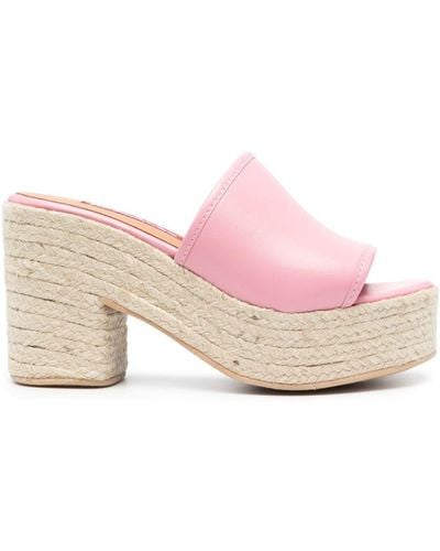 Moschino Jeans 95mm leather espadrilles - Rose