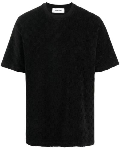 Ambush T-shirt à motif monogrammé en jacquard - Noir