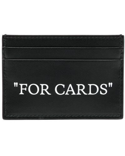 Off-White c/o Virgil Abloh Porte-cartes Quote Bookish en cuir - Noir