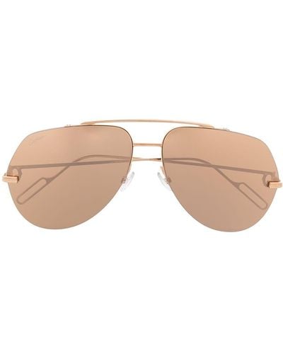 Cartier Gafas de sol espejadas con montura estilo piloto - Metálico