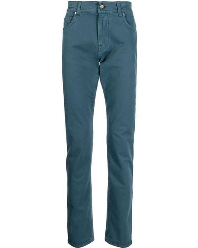 Corneliani High Waist Tapered Trousers - Blue