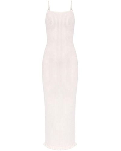 Posse Iris Cable-knit Linen Dress - White