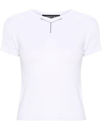 Y. Project Camiseta con aplique del logo - Blanco