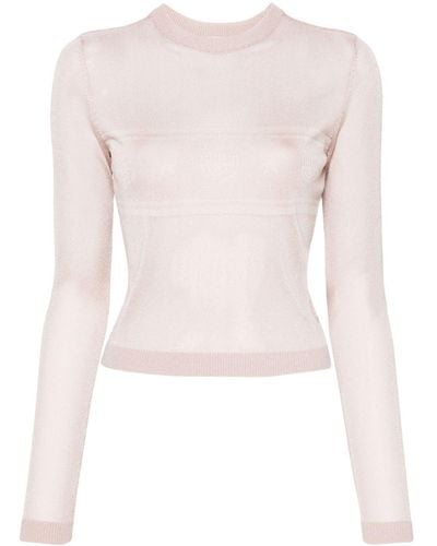 Chiara Ferragni Maxi Logomania Fine-knit Sweater - Pink