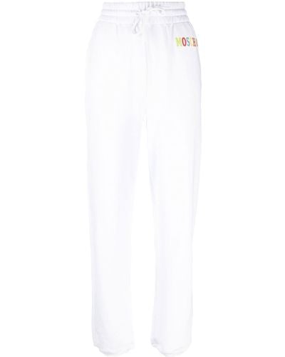 Moschino Pantalones de chándal con logo - Blanco