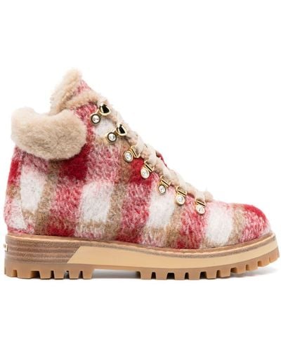 Le Silla St. Moritz Wool Ankle Boots - Pink