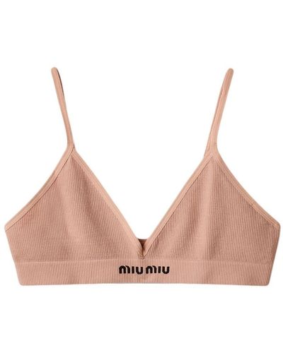Miu Miu Seamless Triangle Cotton Bra - Pink