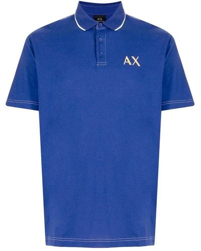 Armani Exchange ロゴ ポロシャツ - ブルー