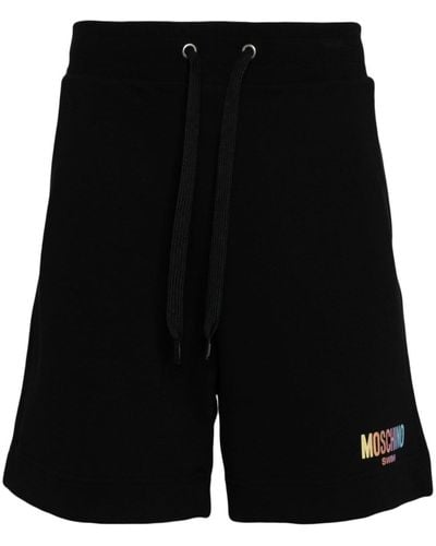 Moschino Pantalones cortos de chándal con logo - Negro