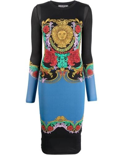 Versace .regalia Baroque Colour-block Dress - Black