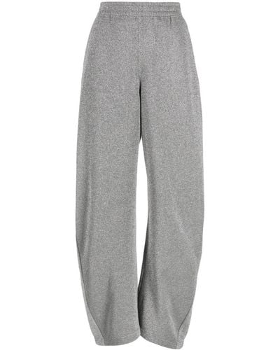 JNBY Glitter-detail Cotton-blend Track Trousers - Grey