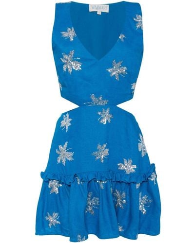Waimari Emily Cut-out Sequin-embellished Mini Dress - Blue